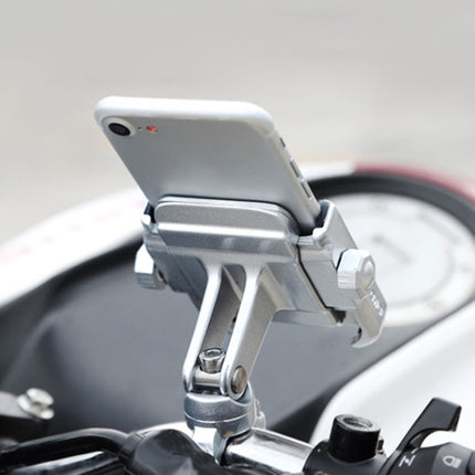 Motorcycle Handlebar Aluminum Alloy Phone Bracket, Suitable for 4-6 inch Device(Black)-garmade.com