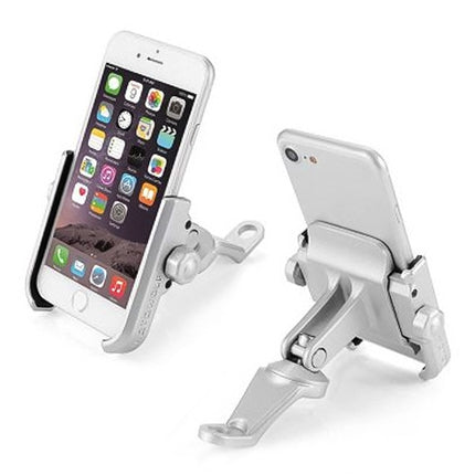 Motorcycle Rear View Mirror Aluminum Alloy Phone Bracket, Suitable for 4-6 inch Device(Silver)-garmade.com