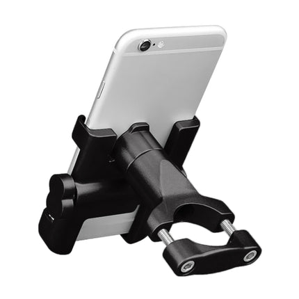 Motorcycle Handlebar Aluminum Alloy Phone Bracket, Suitable for 60-100mm Device(Black)-garmade.com