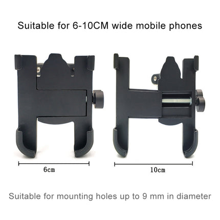 Motorcycle Rear View Mirror Aluminum Alloy Phone Bracket, Suitable for 60-100mm Device(Black)-garmade.com