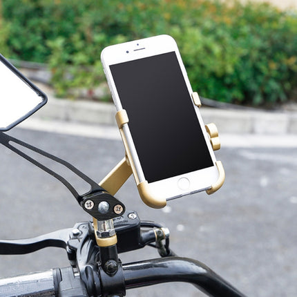 Motorcycle Rear View Mirror Aluminum Alloy Phone Bracket, Suitable for 60-100mm Device(Black)-garmade.com
