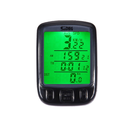 SunDing SD-563B Multifunction Wired LCD Screen Waterproof Bicycle Computer Odometer Speedometer wtih Light Control Backlight Function-garmade.com