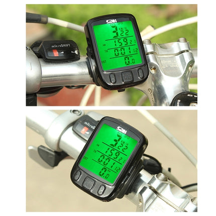 SunDing SD-563B Multifunction Wired LCD Screen Waterproof Bicycle Computer Odometer Speedometer wtih Light Control Backlight Function-garmade.com