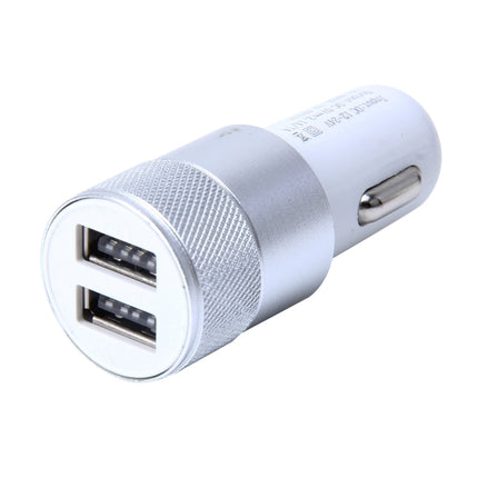 10 PCS Car Auto 5V Dual USB 2.1A/1A Cigarette Lighter Adapter for Most Phones(Silver)-garmade.com