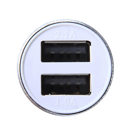 10 PCS Car Auto 5V Dual USB 2.1A/1A Cigarette Lighter Adapter for Most Phones(Silver)-garmade.com