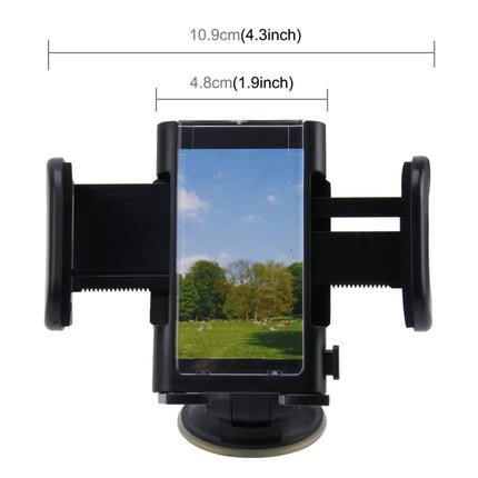 SHUNWEI SD-1121B Car Auto Multi-functional Adjustable Arm Double Layer PU Base Phone Mount Holder For Smartphones and GPS Length between 48mm and 109mm-garmade.com