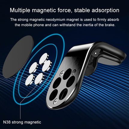 Car Metal Magnetic Air Outlet Mobile Phone Holder Bracket (Black)-garmade.com