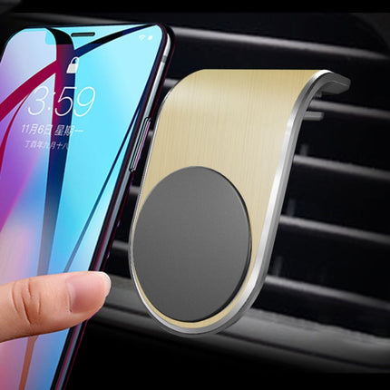 Car Metal Magnetic Air Outlet Mobile Phone Holder Bracket(Gold)-garmade.com