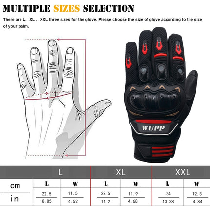 WUPP Motorcycle Gloves Touch Screen Waterproof Breathable Wearable Anti-skid Resistance Summer Winter Full-Finger Protective Gloves, Size: XXL-garmade.com
