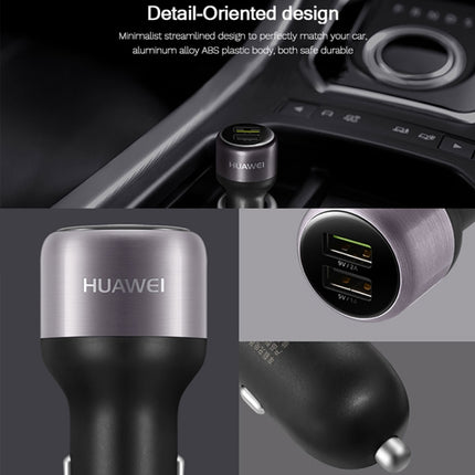 Original Huawei CP31 18W Max Dual USB Port Fast Charging Car Charger (Grey)-garmade.com
