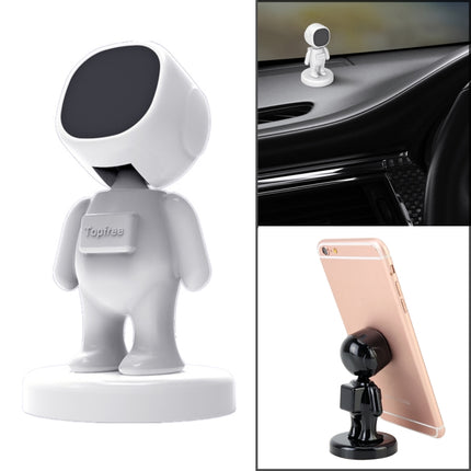 Little People Shape Car Adjustable Magnetic Mobile Phone Holder Bracket (White)-garmade.com