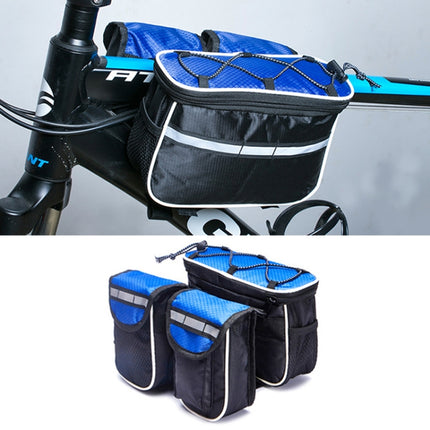 Bicycle Phone Bags Mountain Road Bike Front Head Bag Handlebar Bag (Blue)-garmade.com