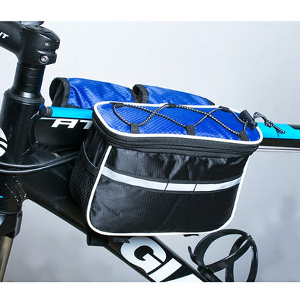 Bicycle Phone Bags Mountain Road Bike Front Head Bag Handlebar Bag (Blue)-garmade.com