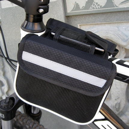 Bicycle Phone Bags Mountain Road Bike Front Head Bag Saddle Bag (Black)-garmade.com