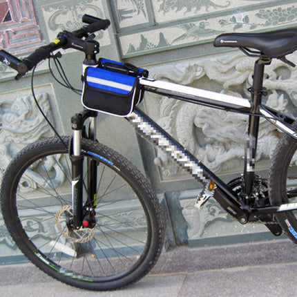 Bicycle Phone Bags Mountain Road Bike Front Head Bag Saddle Bag (Blue)-garmade.com
