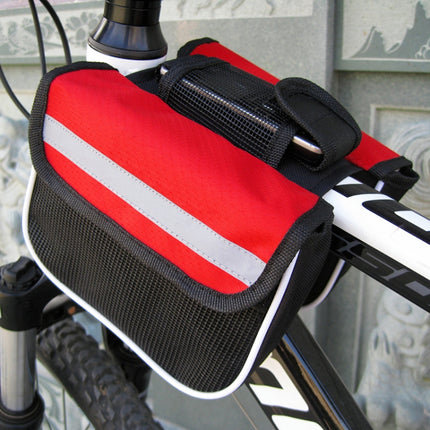 Bicycle Phone Bags Mountain Road Bike Front Head Bag Saddle Bag (Red)-garmade.com