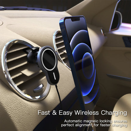 X6 Car Air Outlet Vent Mount Clamp Holder 15W Fast Charging Qi Magnetic Wireless Charger-garmade.com