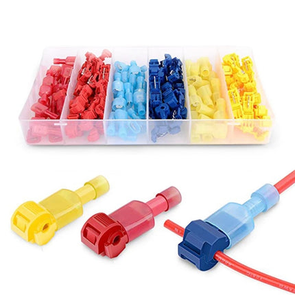 120 in 1 Universal T Shape Push Clamp Solderless Wire Connector Fast Wiring Terminal Insulated Joint Connector Set-garmade.com