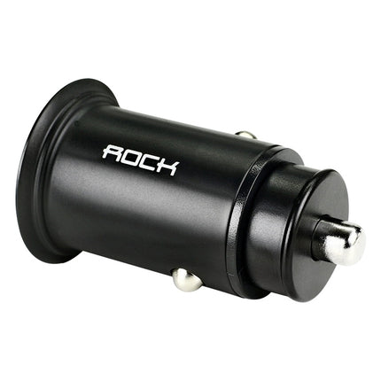ROCK H15 Dual Port USB + USB-C / Type-C PD30W Car Charger (Black)-garmade.com