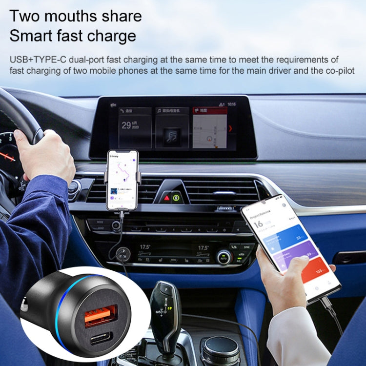 ACC-581 PD 20W + QC3.0 Type-C / USB-C + USB Fast Charging Car Charger (Black)-garmade.com