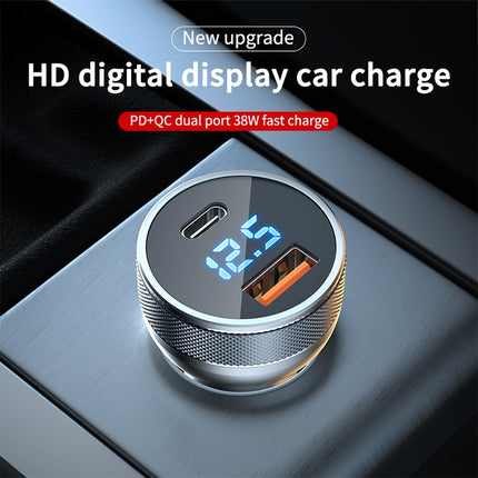ACC-568 PD 20W USB-C / Type-C + USB Digital Display Fast Charge Car Charger (Black)-garmade.com