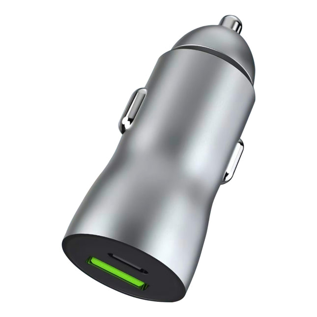 20W PD+22.5W USB Ports Car Charger, Compatible with Android and IOS (Grey)-garmade.com