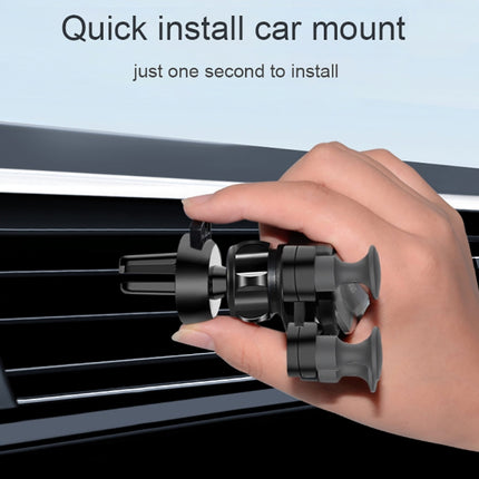 Car Air Outlet Six-claw Gravity Mobile Phone Holder Bracket (Black)-garmade.com