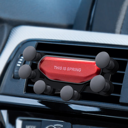Car Air Outlet Six-claw Gravity Mobile Phone Holder Bracket (Red)-garmade.com