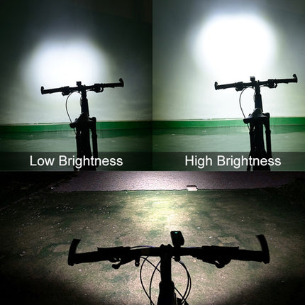 Mountain Bike Light Headlights Super Bright Rechargeable Flashlight Night Riding Equipment (Orange)-garmade.com