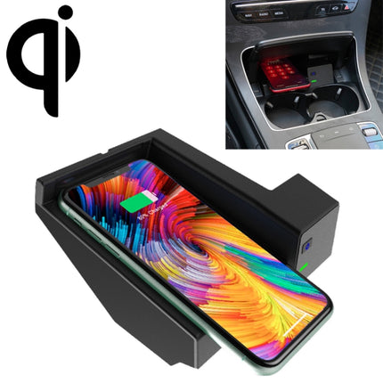 Car Qi Standard Wireless Charger 10W Quick Charging for 2015-2020 Mercedes-Benz C Class / GLC, Left Driving-garmade.com