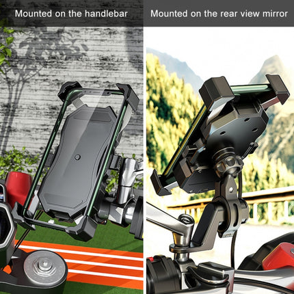 Motorcycle / Bicycle Semi-automatic Contraction Fixing Bracket Phone Holder-garmade.com