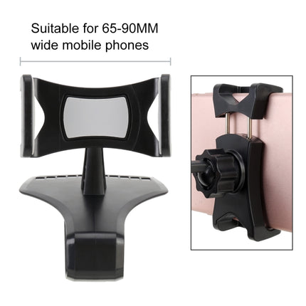 Car Dashboard Mobile Phone Holder Bracket with Number Plate (Black)-garmade.com