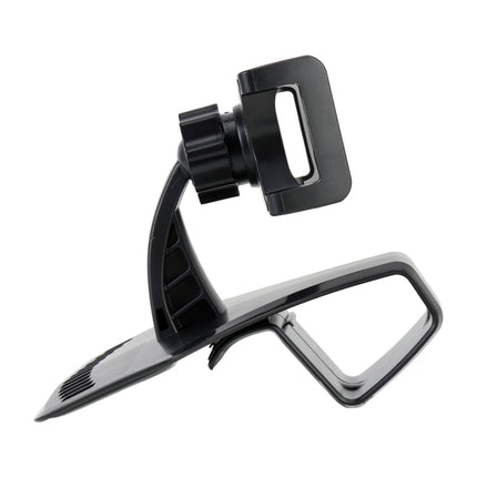 Car Dashboard Mobile Phone Holder Bracket with Number Plate (Black)-garmade.com