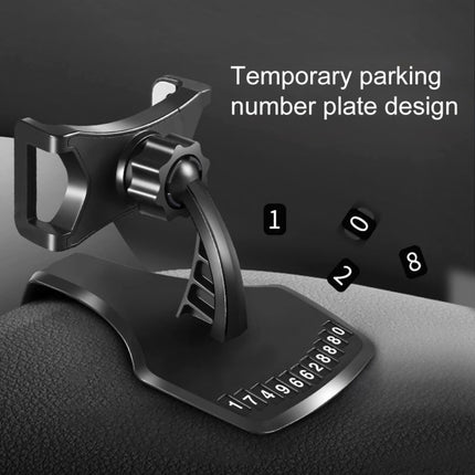 Car Dashboard Mobile Phone Holder Bracket with Number Plate (Grey)-garmade.com