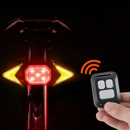 USB Rechargeable Bicycle Turn Light Wireless Remote Control Bike Tail Light-garmade.com