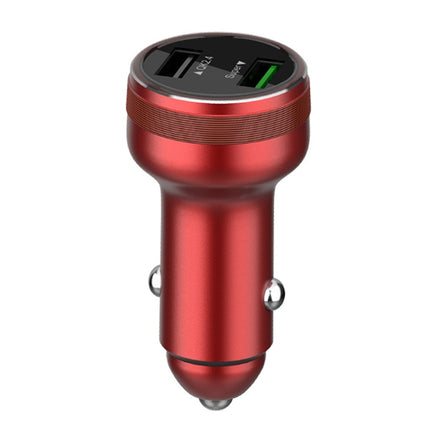 Dual USB 66W Car Flash Charger for OPPO / Huawei (Red)-garmade.com
