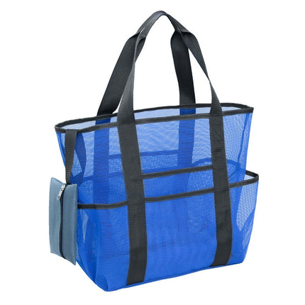 Beach Storage Bag Mesh Toiletry Cosmetic Bag (Blue)-garmade.com