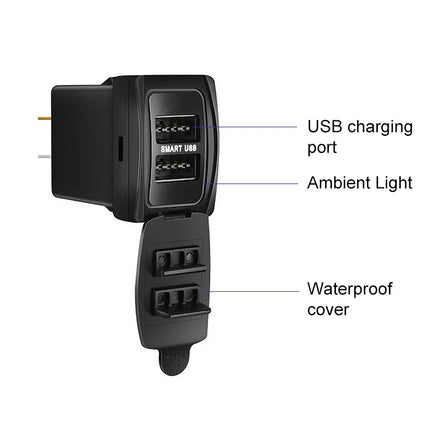 Car 3.1A USB Double-sided Mobile Phone Charger for Toyota-garmade.com
