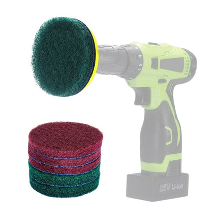 11 in 1 4 inch Sticky Disc Scouring Pad Floor Wall Window Glass Cleaning Descaling Electric Drill Brush Head Set-garmade.com