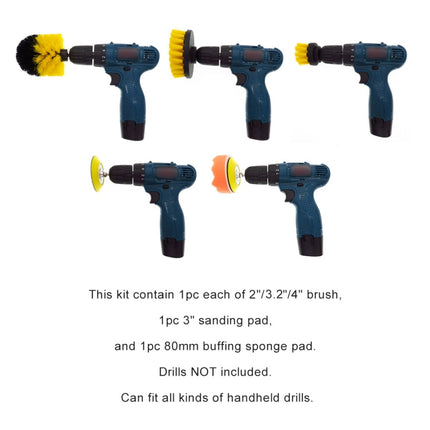 12 in 1 Floor Wall Window Glass Cleaning Descaling Electric Drill Brush Head Set, Random Color Delivery-garmade.com