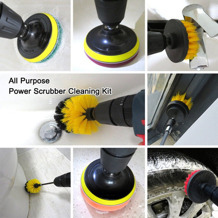 12 in 1 4 inch Sponge Scouring Pad Floor Wall Window Glass Cleaning Descaling Electric Drill Brush Head Set-garmade.com