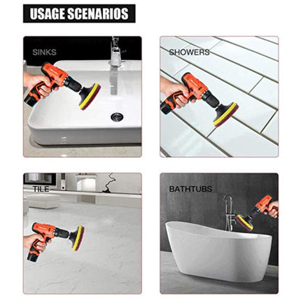 13 in 1 4 inch Sponge Scouring Pad Floor Wall Window Glass Cleaning Descaling Electric Drill Brush Head Set-garmade.com
