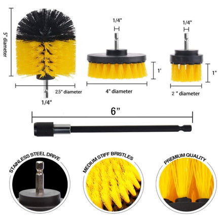 20 in 1 Floor Wall Window Glass Cleaning Descaling Electric Drill Brush Head Set-garmade.com