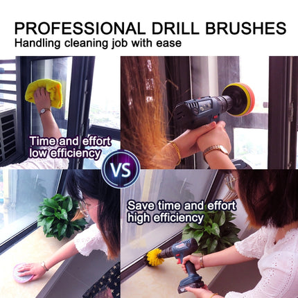 22 in 1 Floor Wall Window Glass Cleaning Descaling Electric Drill Brush Head Set-garmade.com