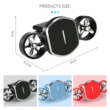 Car Dual-turbo Air Outlet Magnetic Mobile Phone Holder with Aromatherapy (Blue)-garmade.com