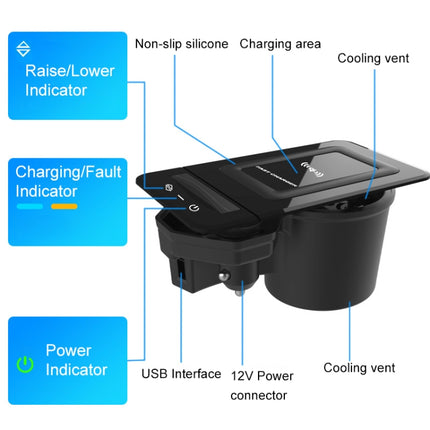 HFC-1052 Car Qi Standard Wireless Charger 15W / 10W Quick Charging for Audi A6L 2019-2022, Left Driving-garmade.com