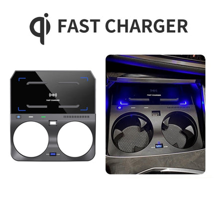 HFC-1018 Car Qi Standard Wireless Charger 10W Quick Charging for BMW X6 2020-2022, Left and Right Driving-garmade.com