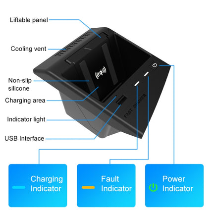 HFC-1110 Car Qi Standard Wireless Charger 10W Quick Charging for Lexus ES 2018-2022, Left Driving-garmade.com