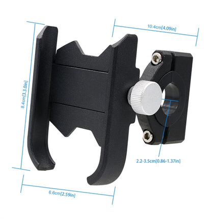 Motorcycle Aluminium Alloy Pressure Casting Mobile Phone Holder Bracket, Handlebar Version (Black)-garmade.com