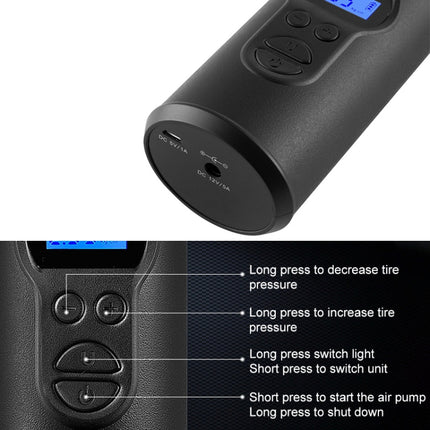 LCD Digital Display Rechargeable Portable Electric Air Pump With COB Light-garmade.com